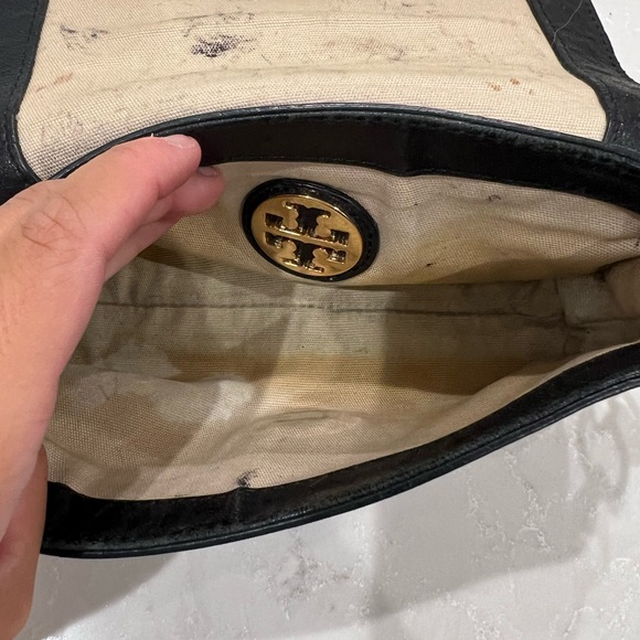 Tory Burch Mini Robinson Black Leather Crossbody Purse - Picture 6 of 7